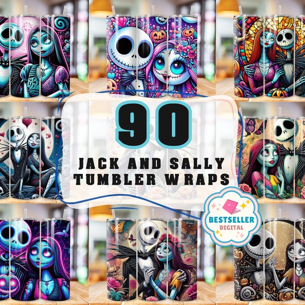 Nightmare Before Christamas Valentine 20Oz Tumbler Wrap Png Jack And Sally Tumbler Sublimation Design Cartoon Character Tumbler Wrap
