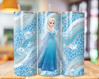 Princess Tumbler Wrap, Elsa Tumbler wrap, princess tumbler design, 20oz Skinny Tumbler Sublimation Design, cartoon tumbler wrap