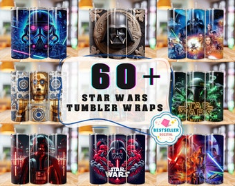 60+ StarWars Tumbler Wrap Bundle, Instant Download 20oz Tumbler PNG Wraps Design, Digital 20 oz Skinny Tumblers Designs Template