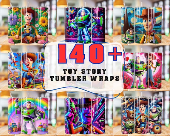Toy Story Tumbler Wrap Bundle, 140+ Instant Download 20oz Tumbler PNG Wraps Design, Digital 20 oz Skinny Tumblers Designs Template
