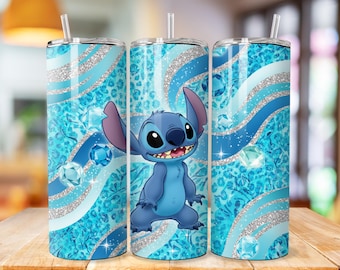 Stitch Tumbler Wrap, Stitch Tumbler Png wrap, princess tumbler design, 20oz Skinny Tumbler Sublimation Design, cartoon tumbler wrap