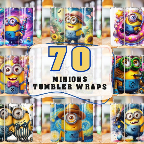 Minion Tumbler Wrap Bundle, 20 Unzen Skinny Tumbler Wrap, 20 Unzen Minions Tumbler Png Sublimation Design Digitale Sofort-Download-Design-Vorlage