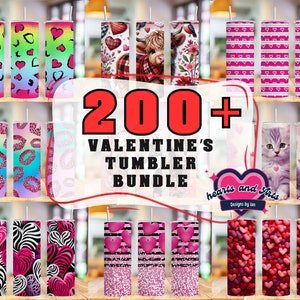 200+ Valentine Tumbler Wrap Bundle, 20oz Skinny Valentine Tumbler Sublimation Designs, Valentines day Tumbler PNG, Instant Digital Download
