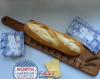 Personalized Maple Wood Baguette Board – Engraved Serving Board, Housewarming Gift