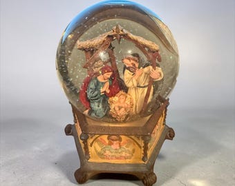 Vintage Nativity Snow Globe | Holy Family Christmas Snow Globe | Lantern Nativity Scene | Religious Christmas Decor | Holiday Collectible