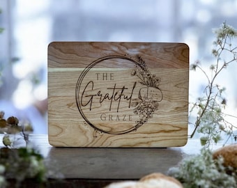 Custom logo engraved charcuterie board- Custom Business Branding, Client & Event Gift