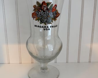 Vintage Rainforest Cafe Glasses Niagara Falls USA Souvenir Barware circa 2004