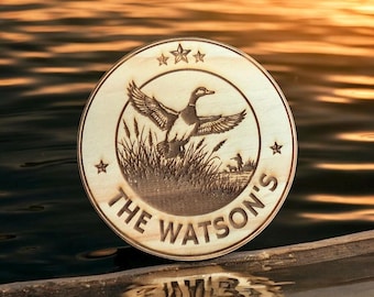Personalized Duck Hunting Gift, Engraved Custom Wood Coaster For Hunter and Outdoorsmen, Respect The Hunt