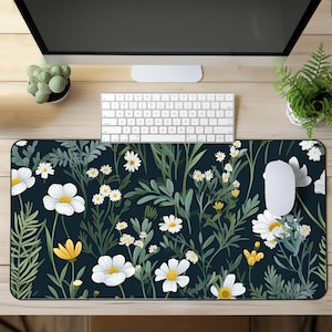 Vintage Cottagecore Desk Mat | Botanical Green Mouse Pad | Botanical Desk Mat | Mousepad Office Desk Accessories Gifts| Green Desk Mat