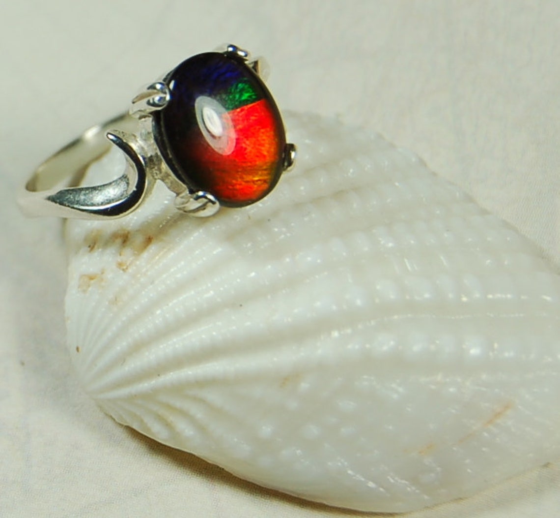 Ammolite Ring.ammolite Jewelry.four Color Ammolite.ammolite Etsy