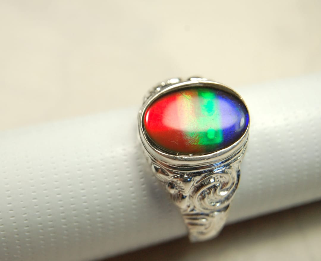 Ammolite Mens Ring.projects Powerful Attention