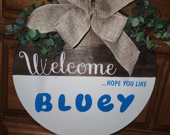 Bluey Door hanger,  bluey wreath, door hanger, wreath