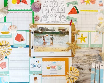 Lot d'activités d'été pour l'école à la maison, feuilles de calcul imprimables, kit d'apprentissage pour enfants