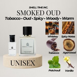 Smoked Oud Unisex Fragrance – Warm Spicy Woody Blend by Smell Time USA, Long-lasting Scent image 1