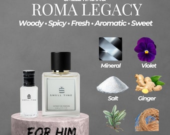 Roma Legacy | Vanilla, Lavender & Woody Blend | Long-Lasting Handmade | Smell Time USA