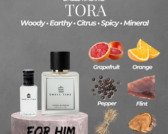 Tora | Citrus, Woody & Earthy Perfume | Long-Lasting Handmade Fragrance | Smell Time USA