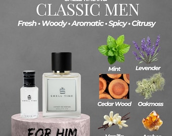 Aromatic Woody Perfume: Classic Unisex Fragrance - Handmade in USA - valentine gift for him