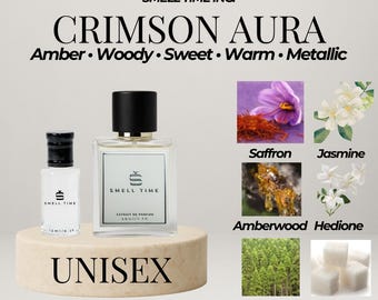 Crimson Aura | Amber & Jasmine Perfume | Unisex Extrait de Parfum | Long-Lasting | Handmade | Smell Time USA