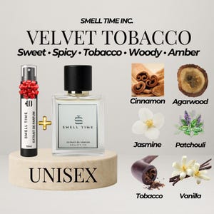 Velvet Tobacco  | Warm Spicy Tobacco Perfume | Long-Lasting Woody & Sweet Fragrance | Smell Time USA