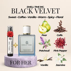 Vanilla Coffee Jasmine Perfume: Sweet Spicy Scent - Black Velvet