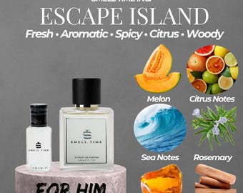 Aquatic Citrus Cologne for Men: Escape Island Fragrance Spray