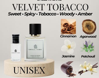 Velvet Tobacco  | Warm Spicy Tobacco Perfume | Long-Lasting Woody & Sweet Fragrance | Smell Time USA