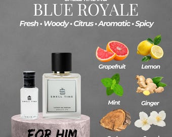 Blue Royale | Woody Citrus Aromatic Fragrance | Fresh, Long-Lasting & Handmade | Smell Time USA