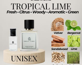 Tropical Lime Unisex Fragrance: Citrus, Vetiver, and Sandalwood