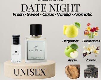 Date Night Unisex Fragrance | Amber Vanilla Fruity Scent | Long-Lasting Perfume | Smell Time USA