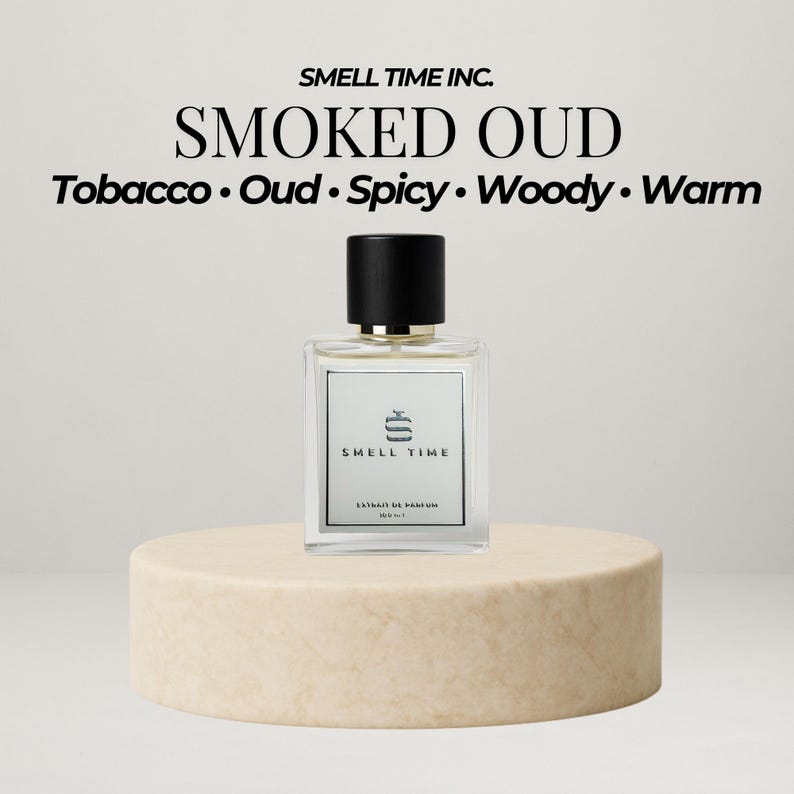 Smoked Oud Unisex Fragrance – Warm Spicy Woody Blend by Smell Time USA, Long-lasting Scent 100 ML Spray Bottle