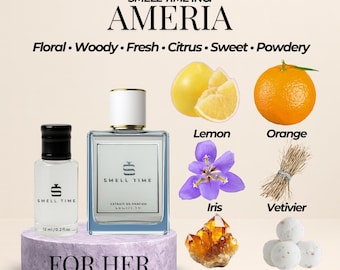 Ameria - Woody Citrus Iris Perfume: Long Lasting Musk Scent