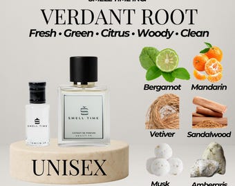 Verdant Root | Citrus, Woody & Earthy Unisex Perfume | Long-Lasting Handmade Fragrance | Smell Time USA