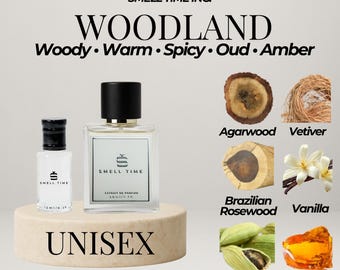 Woodland Unisex Fragrance | Warm, Woody  Spicy | Long-Lasting & Handmade | Smell Time USA
