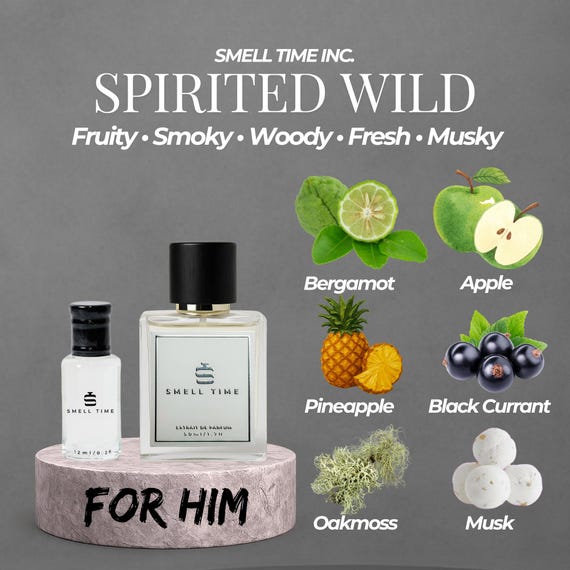 Spirited Wild | Fruity, Woody & Smoky Cologne | Long-lasting Handmade | Smell Time USA
