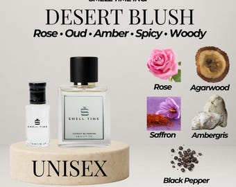 Desert Blush Unisex Perfume | Rose, Oud & Amber Blend | Long-Lasting Fragrance | Smell Time USA
