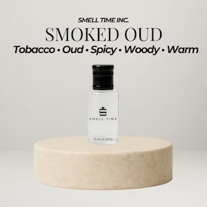 Smoked Oud Unisex Fragrance – Warm Spicy Woody Blend by Smell Time USA, Long-lasting Scent 12 Ml Roll On Oil