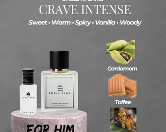 Crave Intense | Sweet Warm Spicy Perfume for Men | Cardamom, Toffee & Amberwood | Smell Time USA