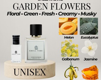 Garden Flowers Perfume | Woody, Coconut & Floral Blend | Long-Lasting  Handmade | Smell Time USA