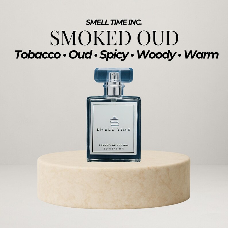 Smoked Oud Unisex Fragrance – Warm Spicy Woody Blend by Smell Time USA, Long-lasting Scent 30 Ml Spray Bottle