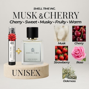 Musk and Cherry  Unisex Fragrance | Sweet, Musky  Fruity | Long-Lasting & Handmade | Smell Time USA