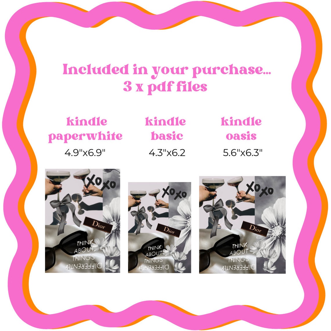 Black & White Collage Kindle Insert for Clear Case -printable ...