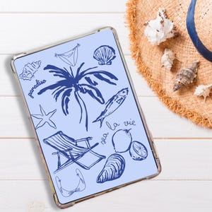 Paradiso Sketch Kindle Insert for Clear Case -Printable- Paperwhite, Basic, Oasis | Bookish | Girly | Aesthetic | Blue