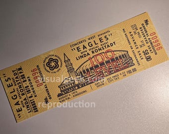 Ein unbenutzter EAGLES mit LINDA RONSTADT Tourticket vom 6