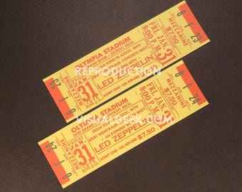 Set von Led Zeppelin Konzertkarten Januar 31 1975 Olympia Stadium Detroit Repliken