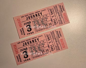 Paar Reise-Konzertkarten Portait Center Coliseum 3. Juni 1980 REPRINTS Ganze unbenutzte stubs