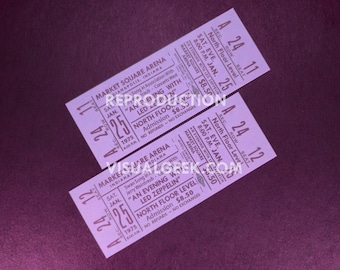 Led Zeppelin Konzertkarten 25.Januar 1975 Marktplatz Arena Lila Nordetage Repliken