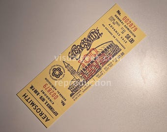 One Unused AeroSmith Rocks Tournee-Konzertkarteettallet Kingdome 3.September 1976 Reproduktion