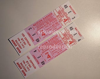 Set Led Zeppelin Nicht benutzte Konzertkarten 4 Feb 1975 Boston Garden ABGESAGTE SHOW Reproduktionen