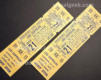 Set Led Zeppelin Unbenutzte Konzert Karten 21.07 1973 Bavaria Civic Center Reproduktionen