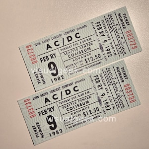 Ac/dc Memorabilia Ticket - Etsy
